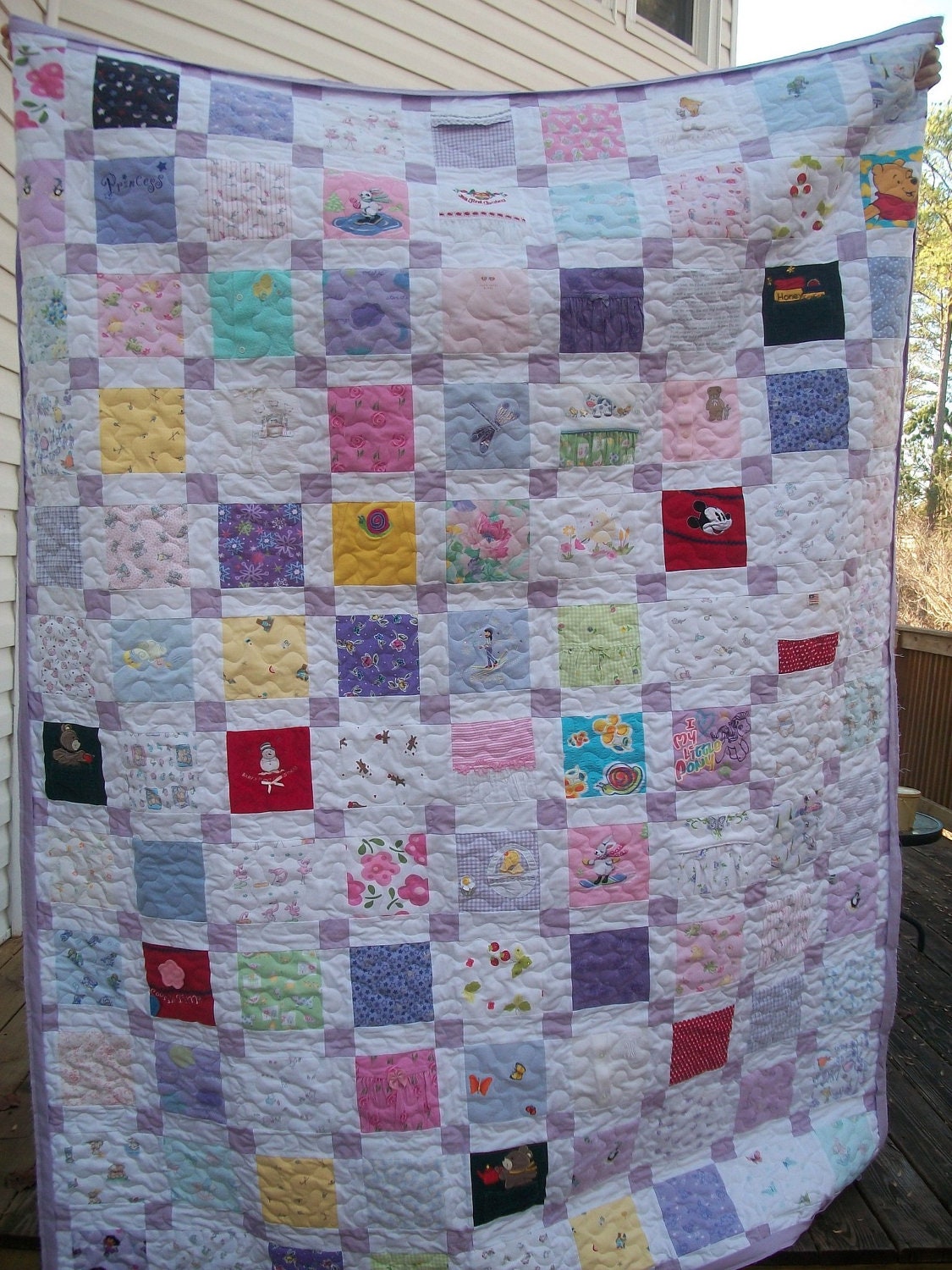 RESERVED for Leslie BABY CLOTHES Quilt Twin Size Bed Heirloom Memory Quilt Custom Order - Using Your Baby Clothes