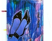 harmonious, original stiletto painting in blue