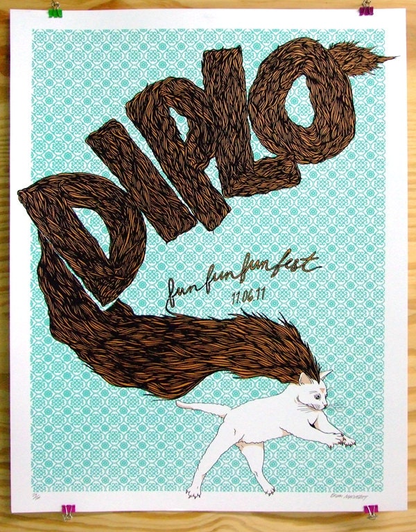 Diplo - 2011 Fun Fun Fun Fest Gig Poster - limited edition