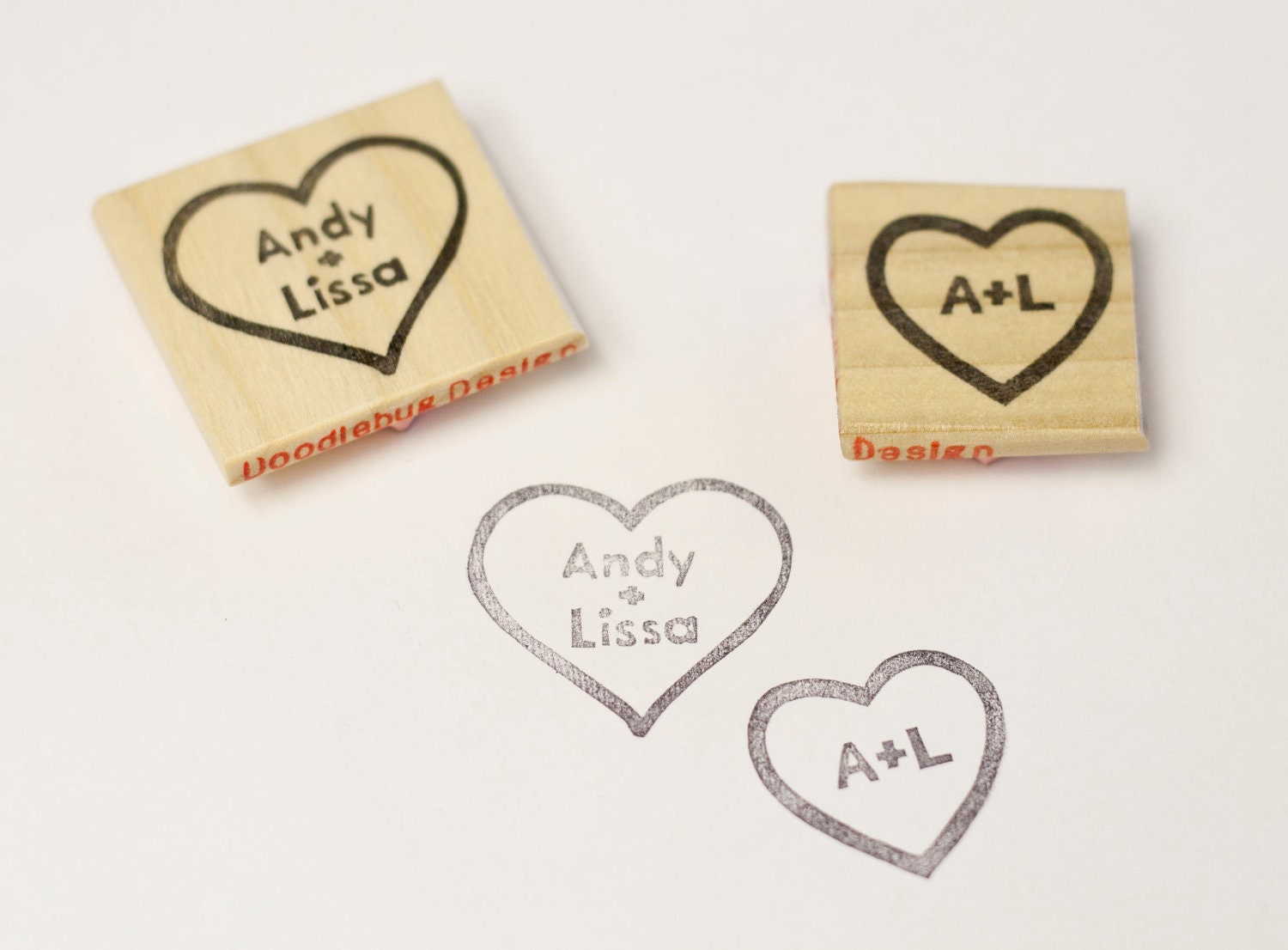 Personalized Heart Hand Carved Stamp