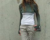 Green sweater / Sage green cropped iLE AiYE sweater
