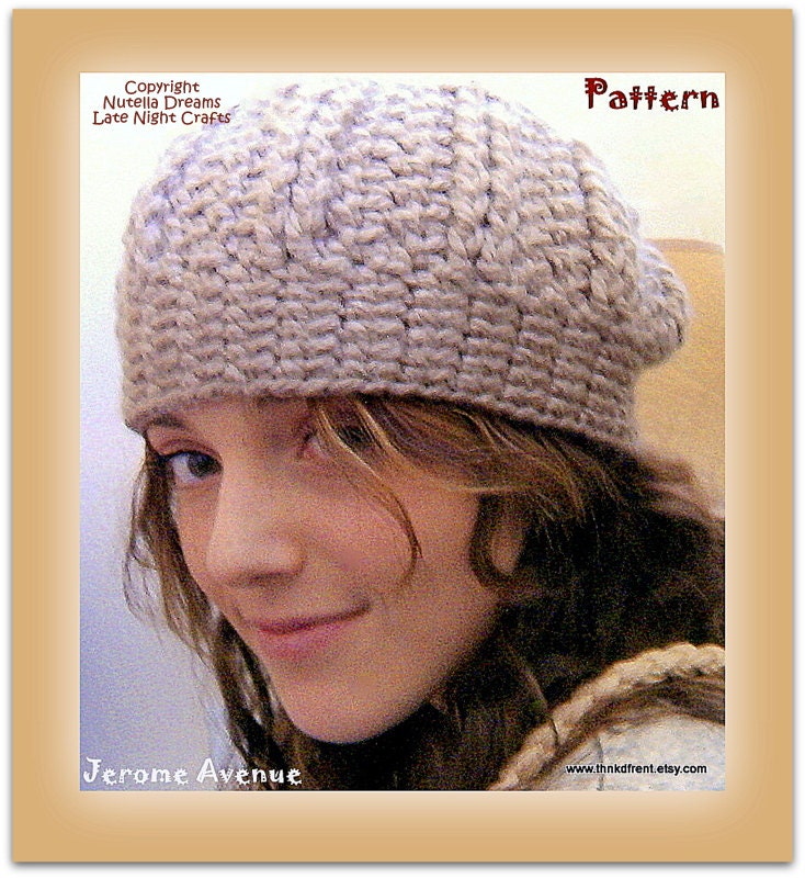 Instant Etsy Download PATTERN - Jerome Avenue Unisex Beanie Crochet Pattern -Delicious Texture and Grunge Attitude - Chunky Weight