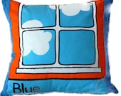 The Blue Sky: Color Learning Pillow for Children, nursery decor, playroom, child's bedding, baby shower gift
