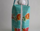 Oilcloth Toiletry/Travel Case - Rosegall in Aqua