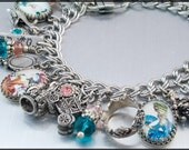 Marie Antoinette Charm Bracelet, Marie Antoinette Jewelry, France Silver Charm Bracelet, Queen Charm Bracelet