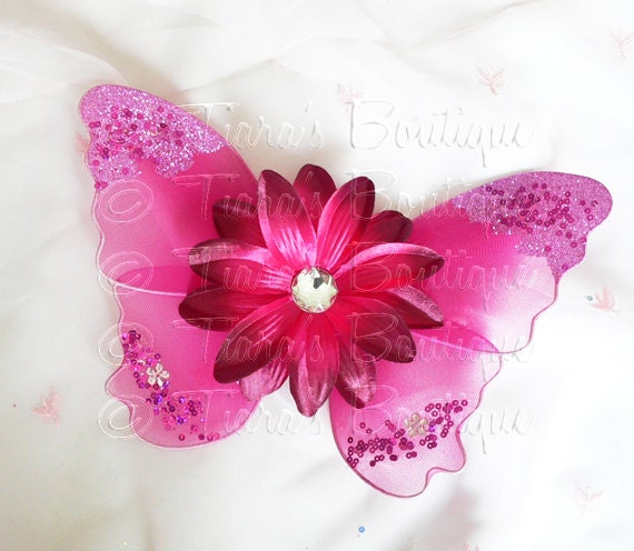 Fuchsia/ Wine Baby Butterfly Wings - Infant Fairy Wings for Halloween - newborn to 12 months - Photo Prop for Newborn Photography