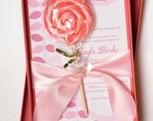 Sugar and Spice Pink Lollipop Invitation