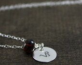Necklace - Sterling Silver Zodiac Birthstone - January Capricorn