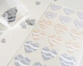 waves mini heart stickers in neutrals