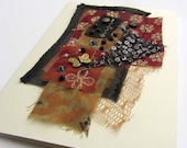 Hand made fabric, collage card