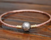 1 Handcrafted Copper-Silver-Brass Bangle - koregon