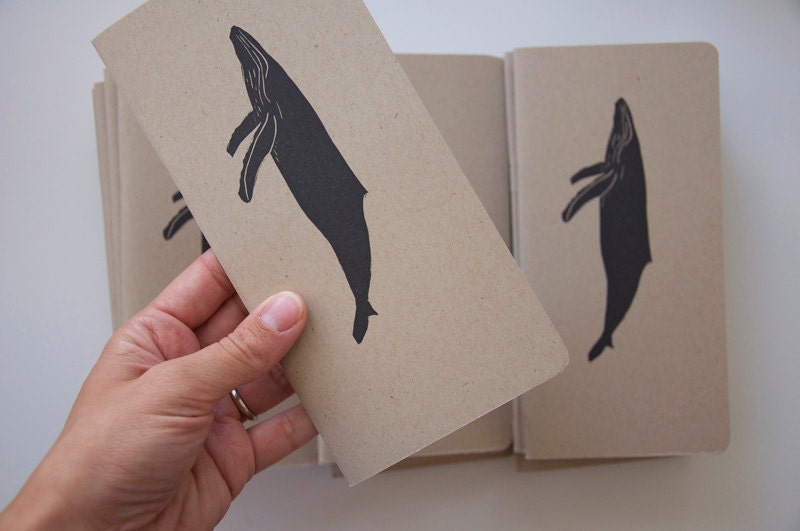 Blue Whale/ Letterpress Notebook