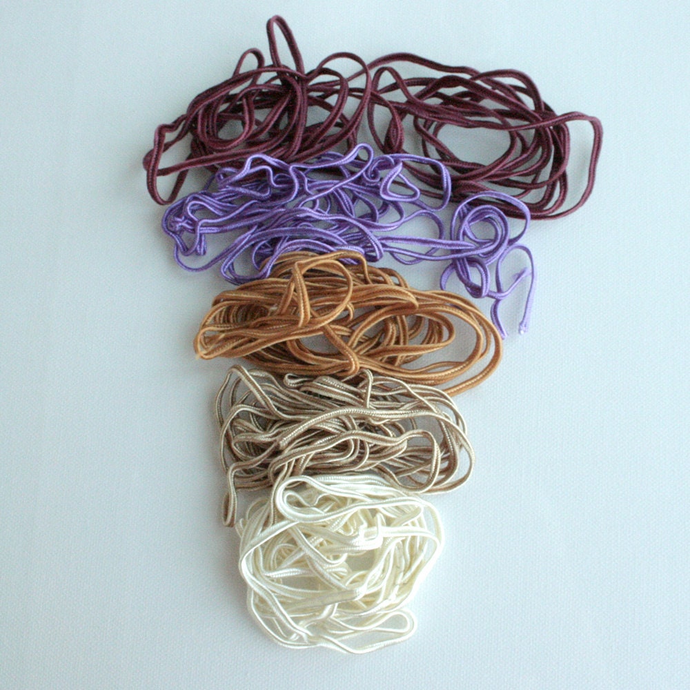 Soutache trim, 4 colors and one ivory free for jewelry making