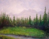 Oregon Landscape 124, 16x20 original acrylic painting on canvas