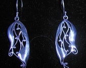 Silver Art Nouveau dangle earrings