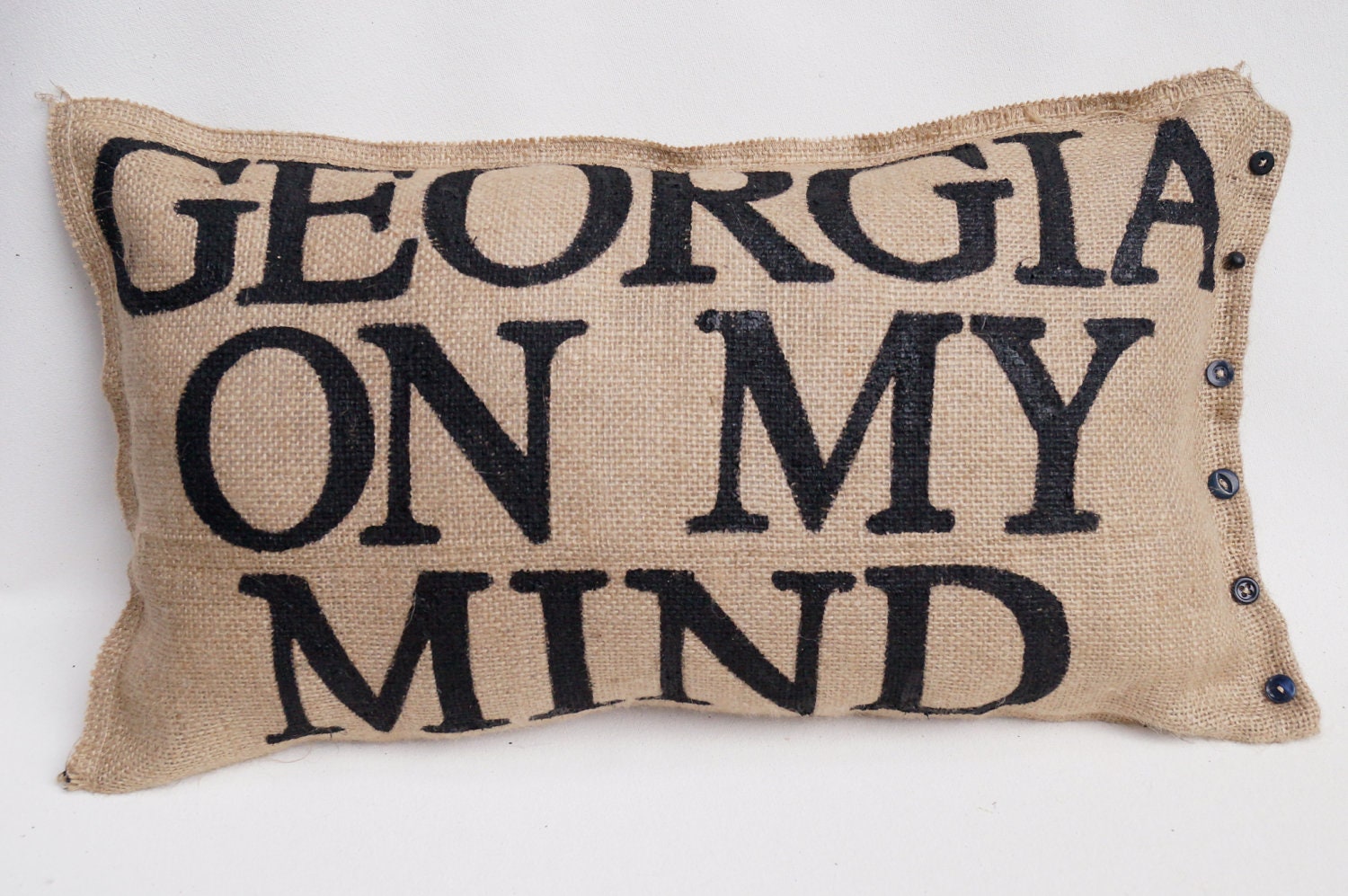 Quincy Burlap Pillow - Georgia On My Mind - state -graduation -wedding - birthday