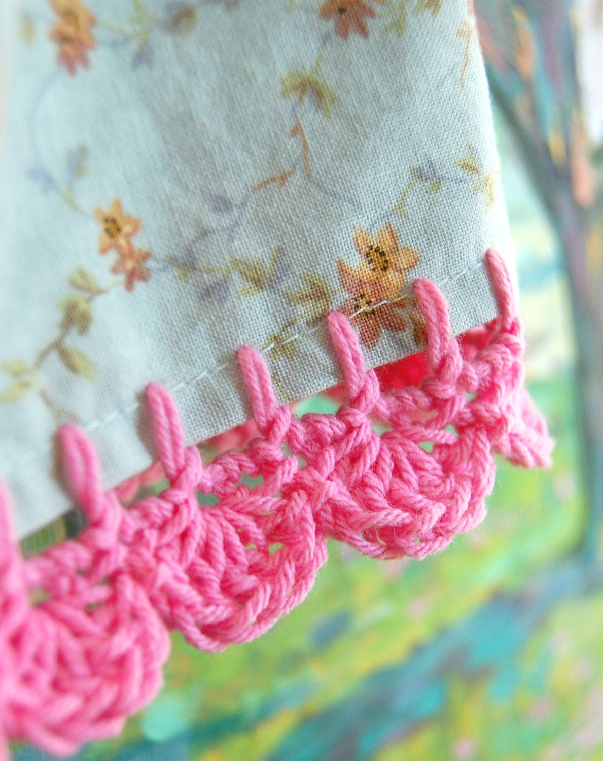 pillowcase with crochet trim  - Sweet Bluette
