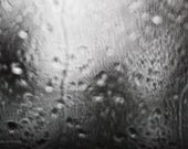 From the "Nature graphics" series Photo print 4x6 inches fine art abstract image with drops of rain  in black and white - signed