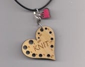 Love to Knit Small Gauge Bamboolery Knitting Needle Gauge Pendant with Removable Stitchmarker Charm