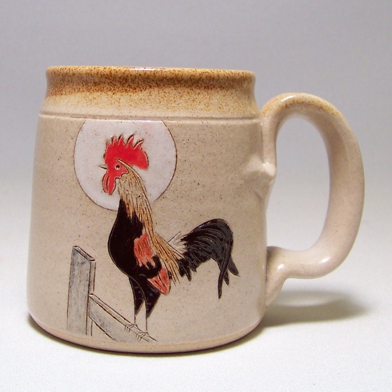 Rooster Stoneware Coffee Mug Limited Series 73 (microwave safe) 12 oz