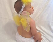 Boutique Baby Infant Wings and Headband set (Yellow)