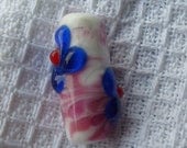 SALE    Handmade Focal Bead, Blue Rose