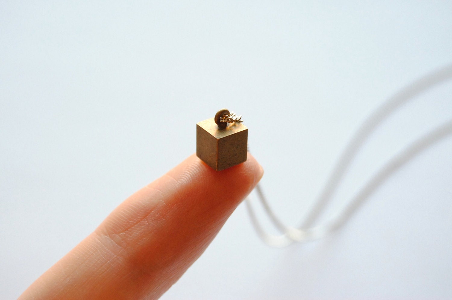 Tiny Cube Necklace - Handmade Jewelry - Free Shipping in the US - Summer Fashion
