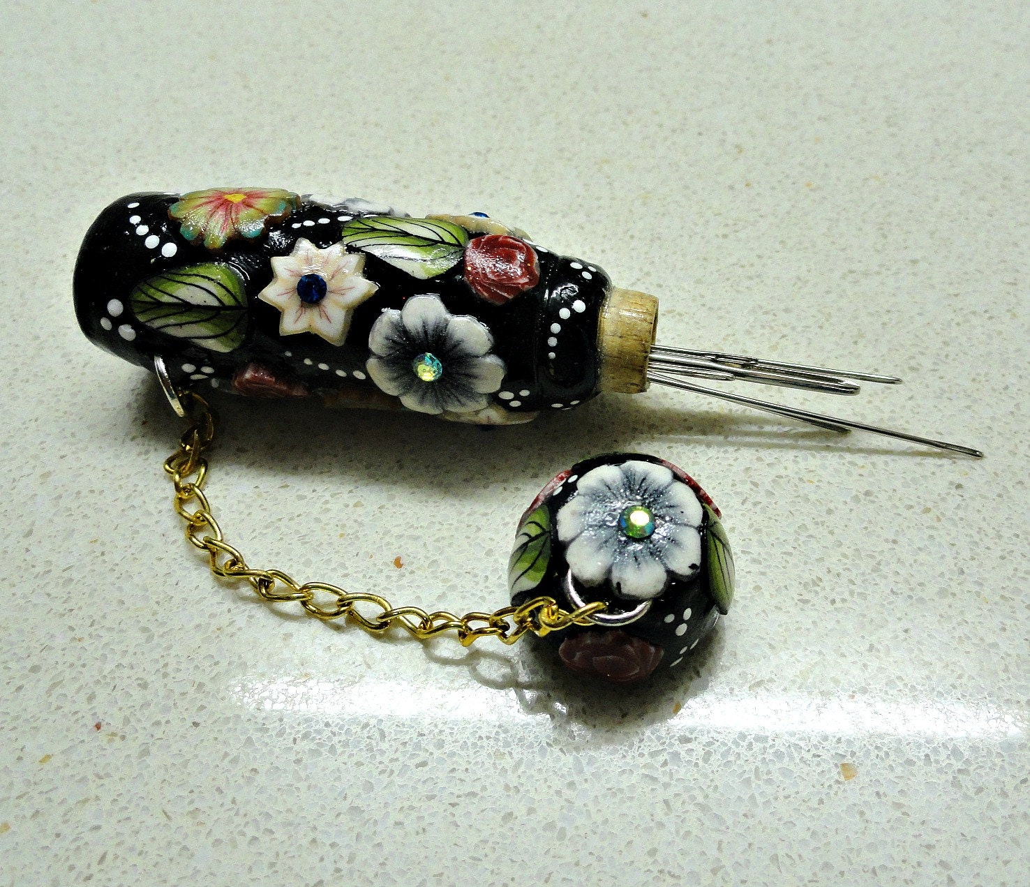 Women accessories-Decorated needle cases handmade of polymer clay -choose your favorite by artefyk