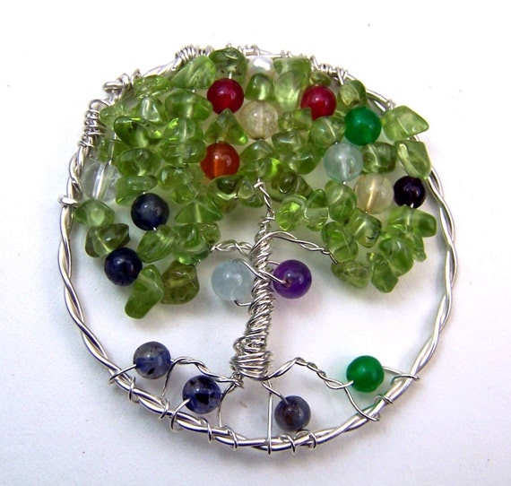 Buy birthstone jewelry for grandmothers - Birthstone jewelry - brooch pin - family tree - great - grandmother - mother - mother in law - sterling silver gemstone beads