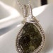 Moldavite necklace pendant - Sterling Silver wire wrap - argentium - single stone - crystal gem mineral wire wrapped - mandalarain