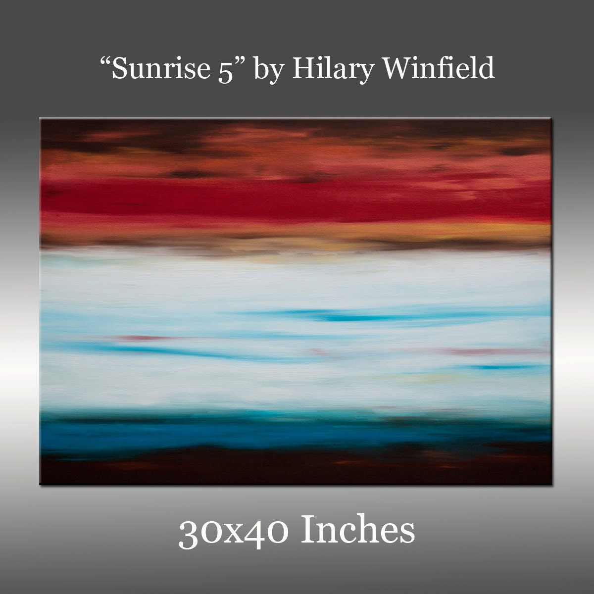 Modern Contemporary Large Original Canvas Painting, Abstract Acrylic Wall Art - Title: Sunrise 5 - 30x40 Inches