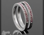 Light Pink Sapphire Rings - Set of two Half Eternity Bands - LS2520