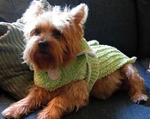 NIGHTY NIGHT Chenille Wrap Dog Bathrobe Sweater -- Custom -- Hand Knit -- All Sizes