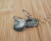 Sterling Silver Hammered Disc Earrings Earrings