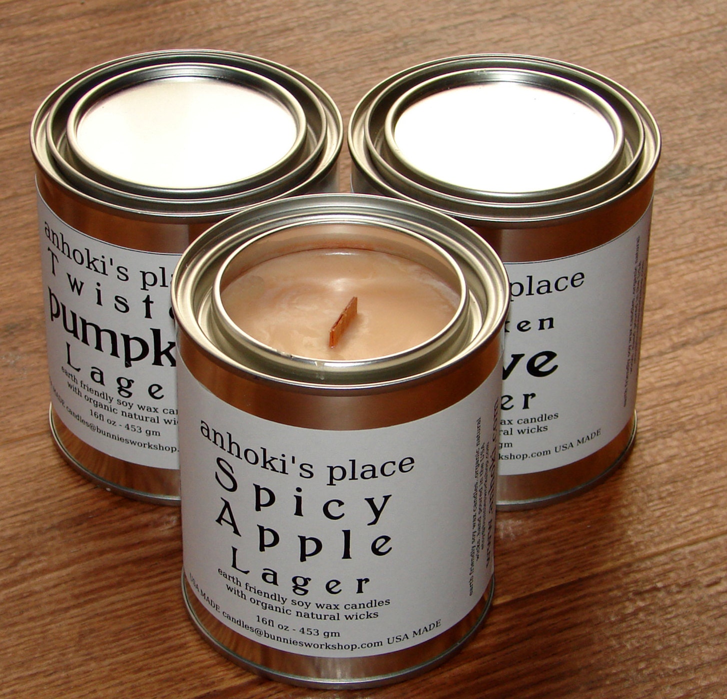 Spicy Apple Lager -- Beer Scented Soy Wax Paint Can Container Candle 16 oz