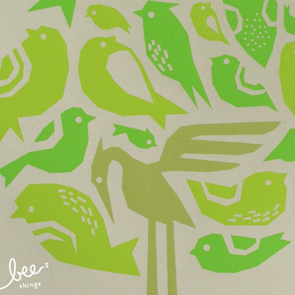bird tree limited edition print - moss