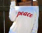 Peace. Eco-Heather Crop Raglan. Sizes S-XL.