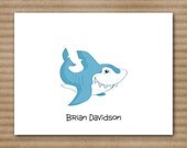 Shark Note Cards / Notecards / Fish / Ocean / Beach / Sea / Sea Creature / Personalized (set of 8)