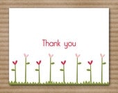 Flower Card / Thank You / Blank Note Cards / Notecards / Personalized (set of 8)