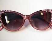 Pink Rainbows Cat Eye Sparkling Sunglasses Accessory by Cutie Dynamite Sunnies Cute Kawaii Lolita Retro