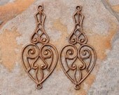 2 Trinity Vintage Patina Naomi Scroll Connector 13.5 x 31mm  -  Trinity Brass LOW SHIPPING