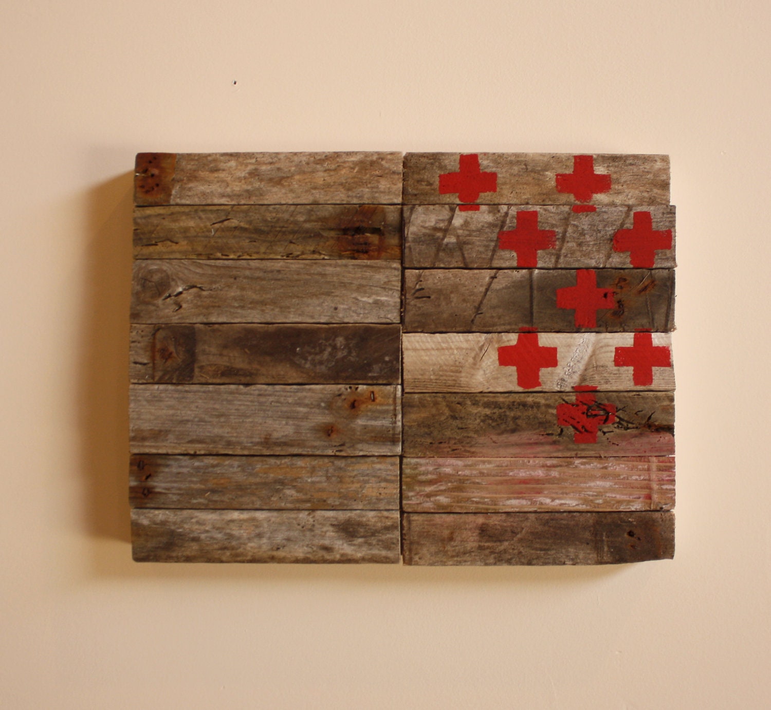 Cross Pattern no2 - Modern Industrial Design - Reclaimed Driftwood Artwork
