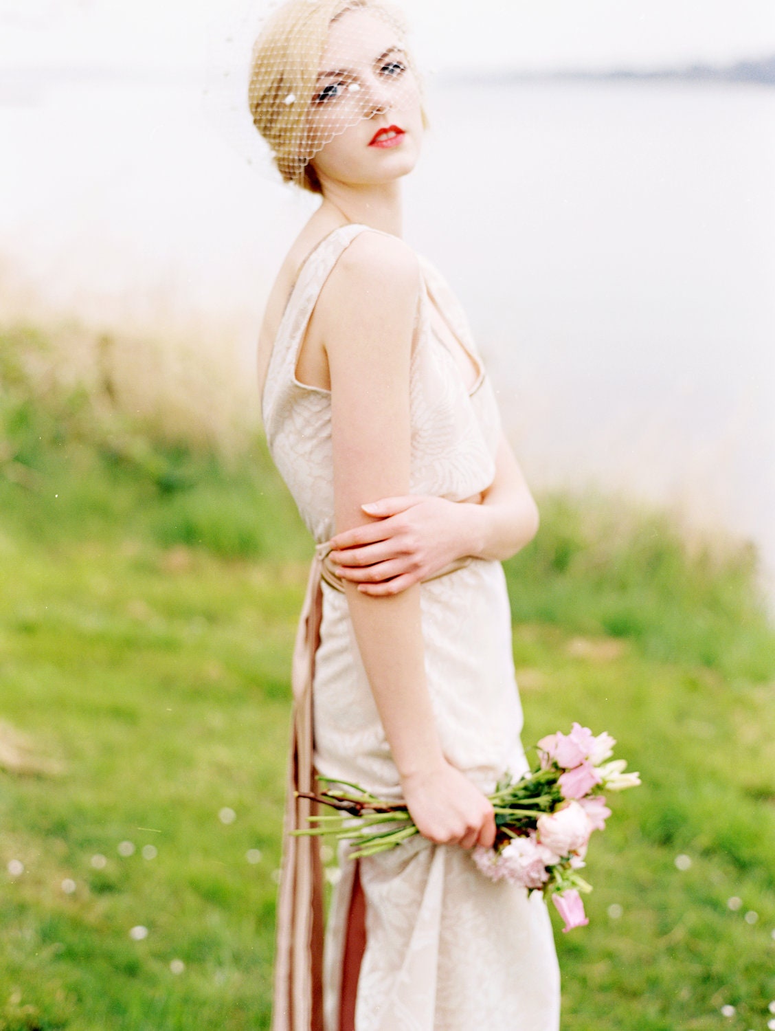 Eco Conscious Lace Gown and Sash for Elissa