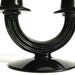 Vintage Candle Holders Fostoria Black Glass 1930s George Sakier Double Candlesticks Art Deco Pair