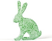 Circuit Board Hare Glass Sculpture