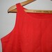 Vintage linen dress in tomato red with hem detail - jumper - sleeveless linen dress