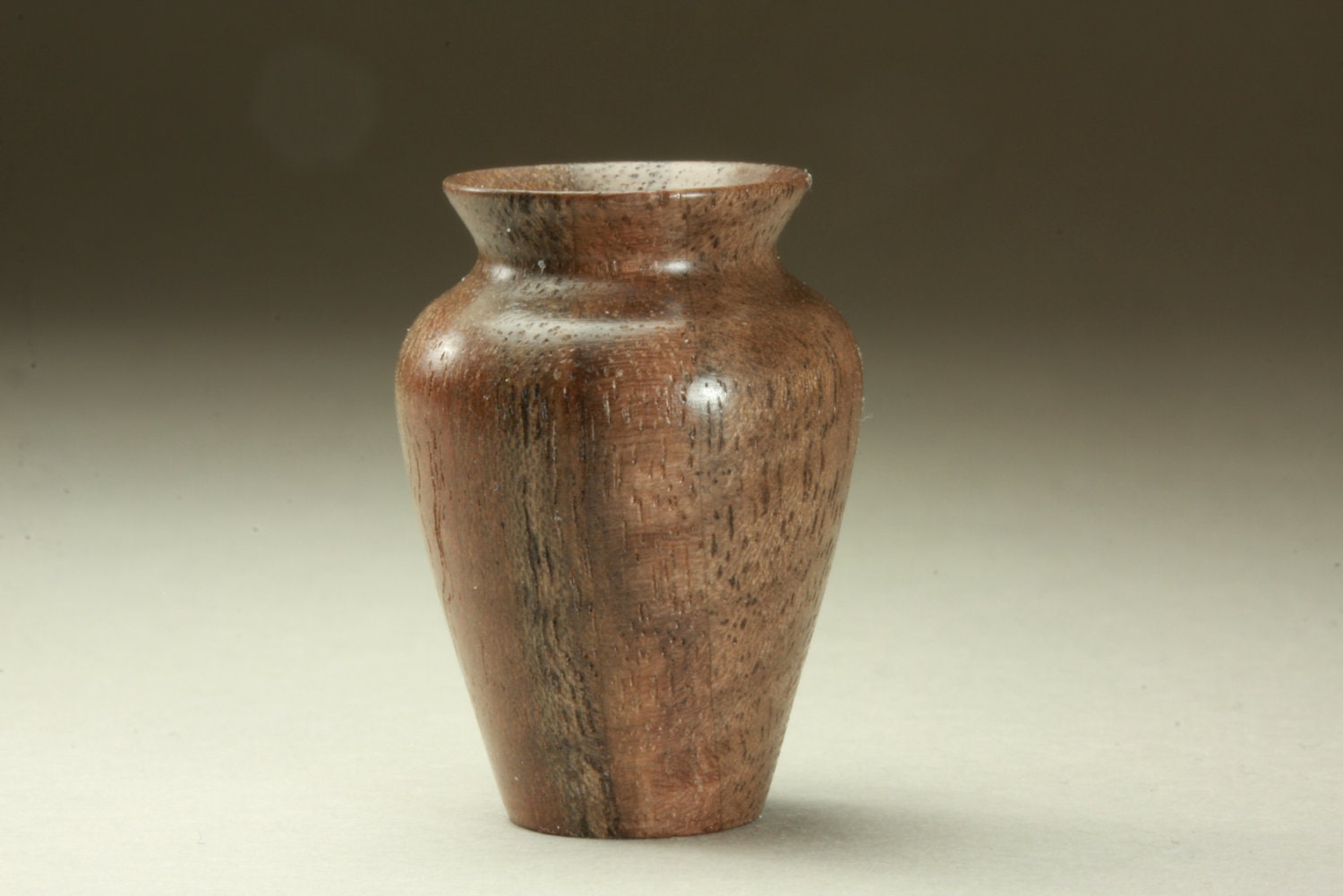 IGMA Artisan Turned Miniature Dollhouse Wood Turned Walnut Vase