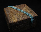 Teal Crystal Bracelet Beaded Butterfly Jewelry