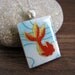 koi fish gloss-finished chiyogami and wood pendant on a silver-plated chain - medium - kingyo