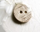 Handmade White Button Hand Sculpted Original Large